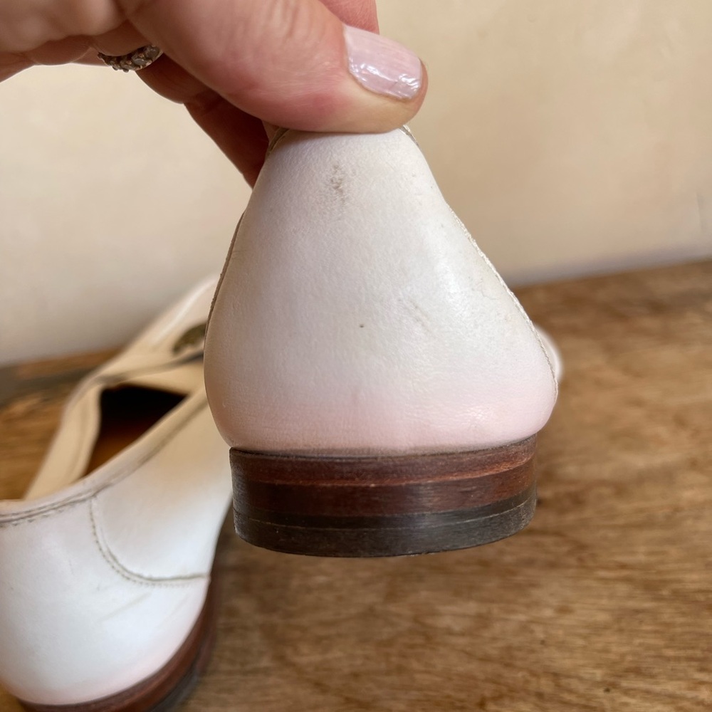 RALPH LAUREN Vtg 80’s White Leather Loafers Crest Bench Made Maine USA 10M RARE! - Picture 8 of 13